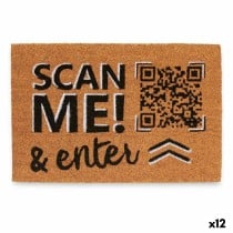 Doormat Scan Me! Natural 60 x 1 x 40 cm (12 Units)