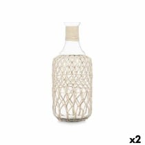 Bottle 21638W White Transparent 19 x 48 cm Decorative (2 Units)