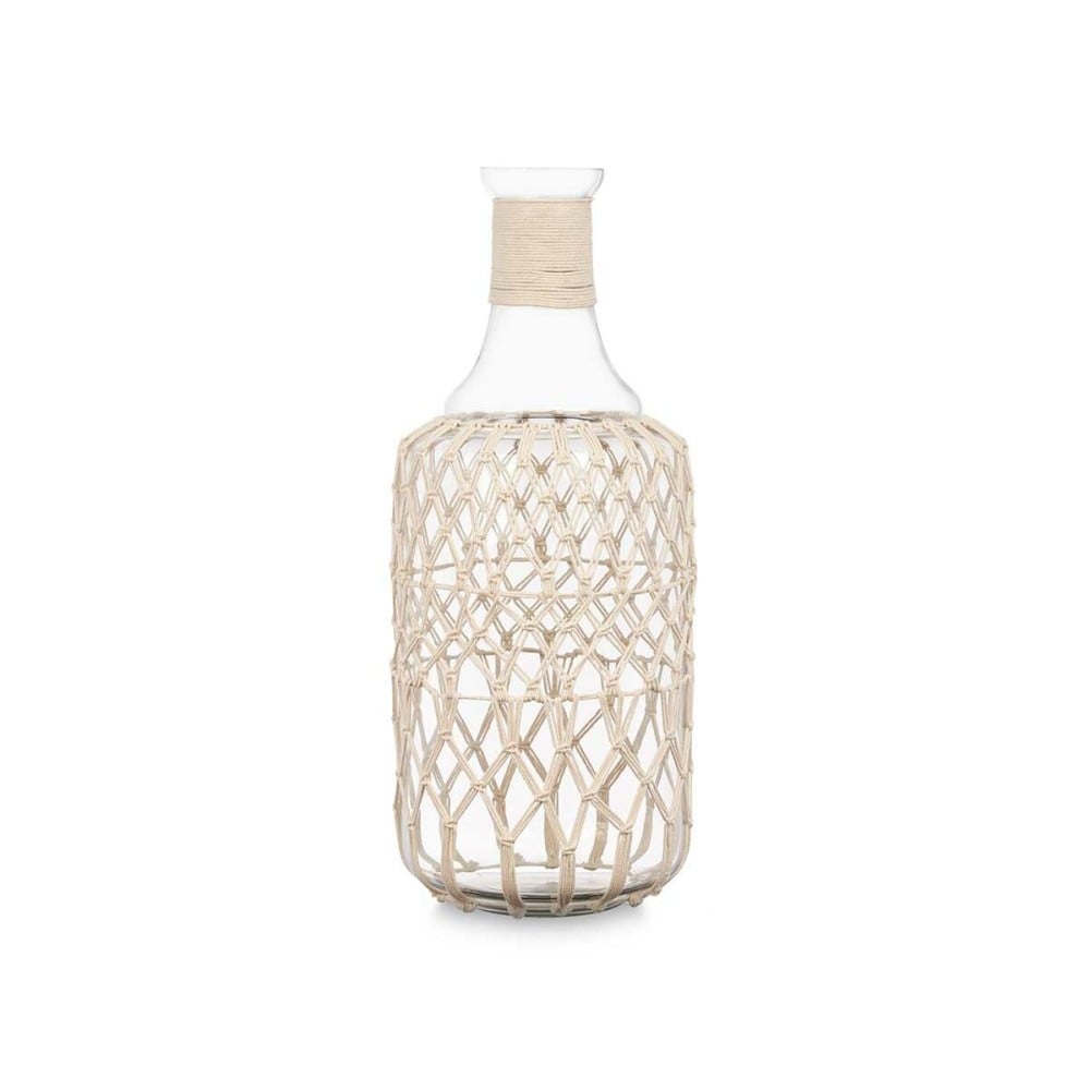 Bottle 21638W White Transparent 19 x 48 cm Decorative (2 Units)