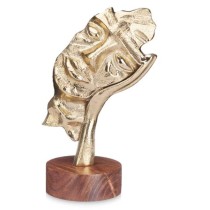 Deko-Figur Gesicht Gold Holz Metall 16,5 x 26,5 x 11 cm