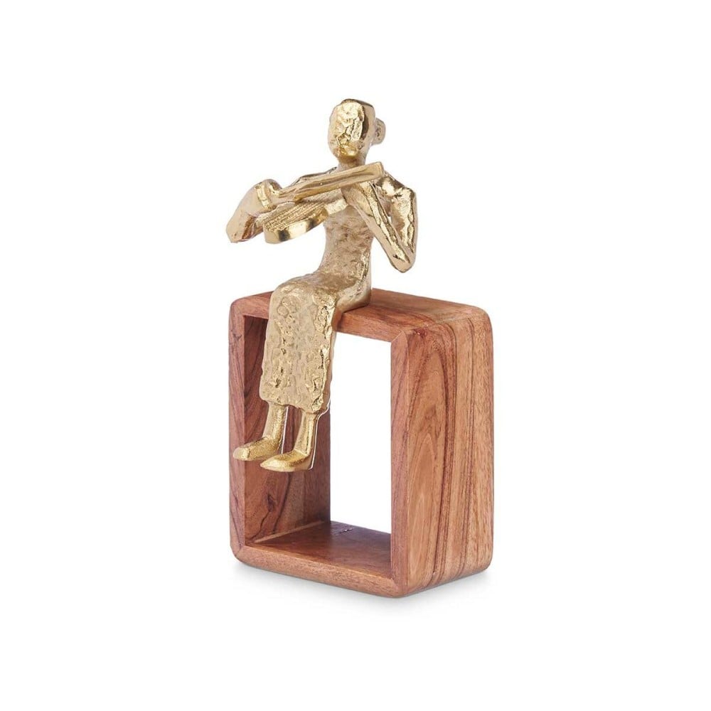 Deko-Figur Violine Gold Holz Metall 13 x 27 x 13 cm