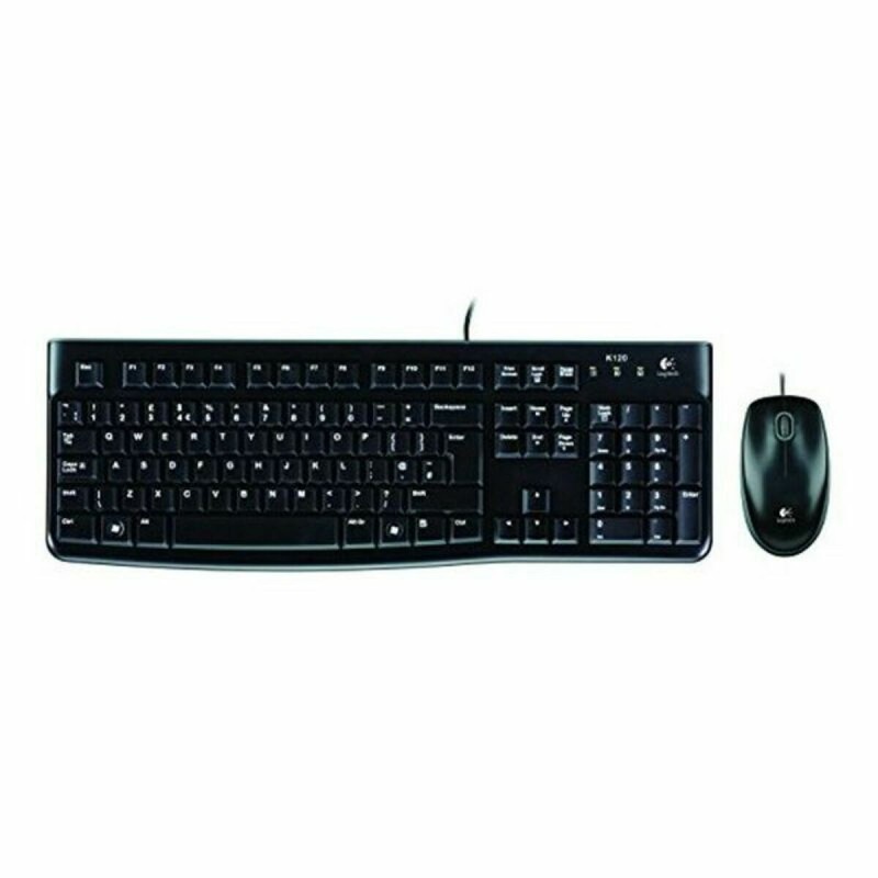 Tastatur mit Maus Logitech Desktop MK120 USB Schwarz Italienisch