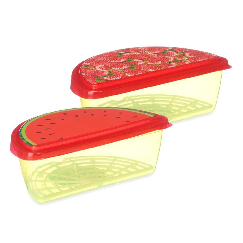 Boîte à lunch Leknes 78786 Plastique Fraise Pastèque 23 x 8 x 13 cm Fruits (24 Unités)