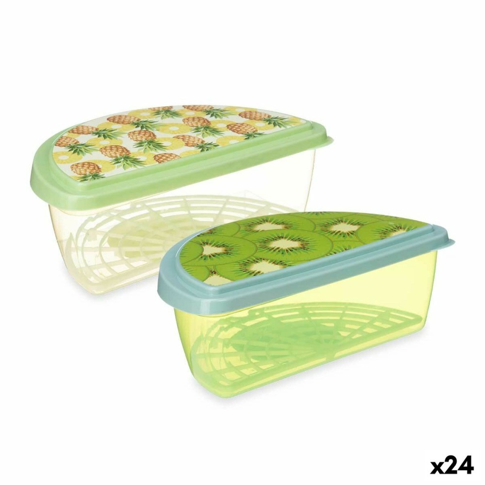 Lunch box Leknes TP581-2 Plastic Pineapple Kiwi 23 x 8 x 13 cm Fruit (24 Units)