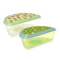 Lunch box Leknes TP581-2 Plastic Pineapple Kiwi 23 x 8 x 13 cm Fruit (24 Units)