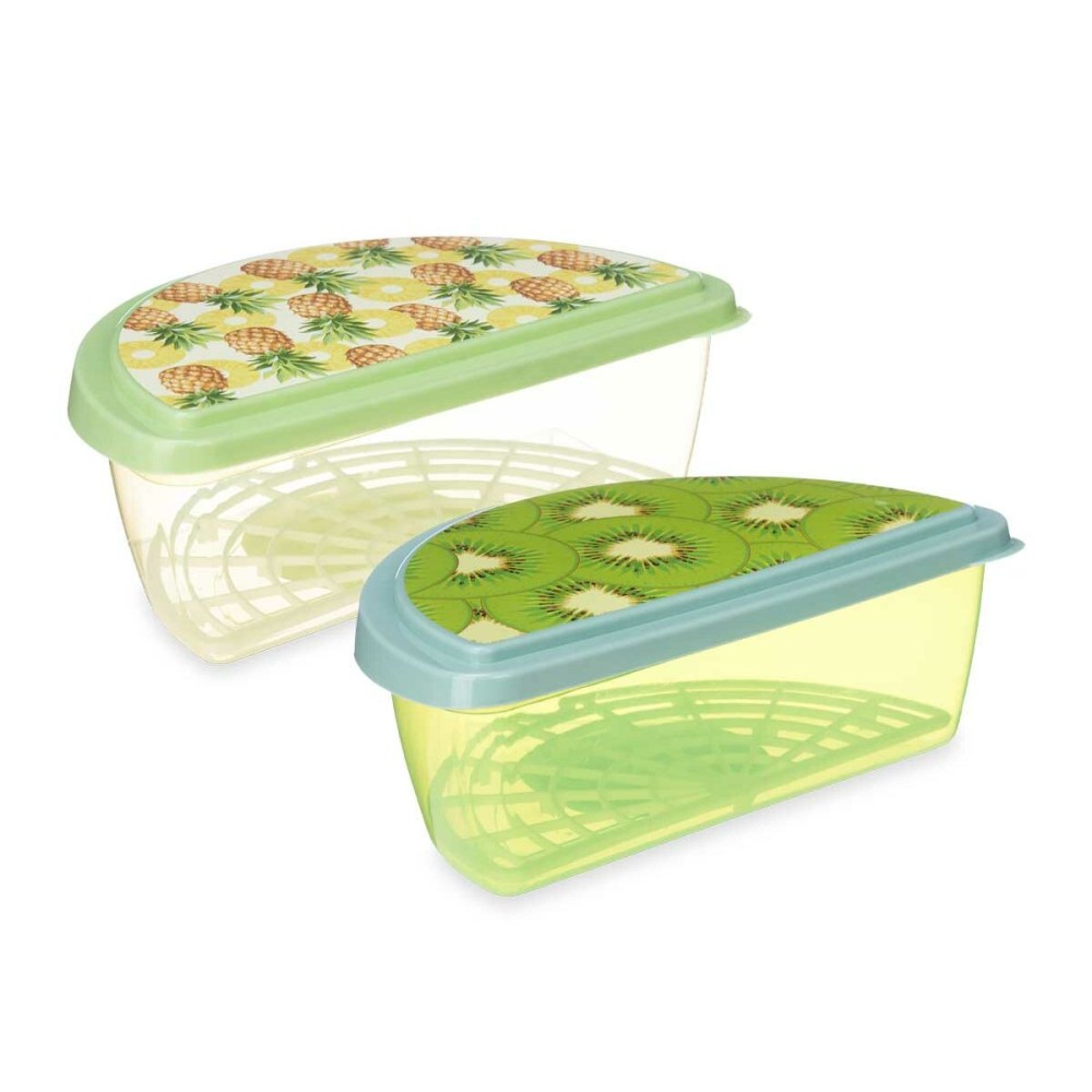 Lunch box Leknes TP581-2 Plastic Pineapple Kiwi 23 x 8 x 13 cm Fruit (24 Units)