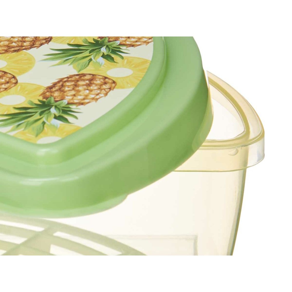 Lunch box Leknes TP581-2 Plastic Pineapple Kiwi 23 x 8 x 13 cm Fruit (24 Units)