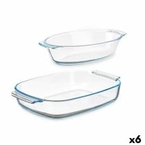 Set of trays Vivalto T3-20-S2B Transparent Borosilicate Glass 700 ml 2 L (6 Units)