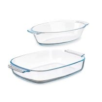 Set of trays Vivalto T3-20-S2B Transparent Borosilicate Glass 700 ml 2 L (6 Units)