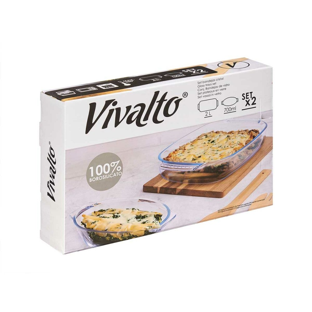 Tablettset Vivalto T3-20-S2B Durchsichtig Borosilikatglas 700 ml 2 L (6 Stück)