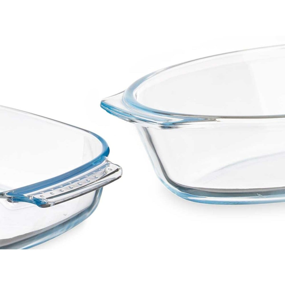 Set of trays Vivalto T3-20-S2B Transparent Borosilicate Glass 700 ml 2 L (6 Units)