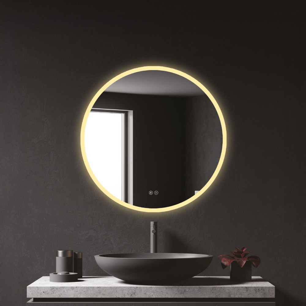 Miroir mural EDM 32436 20 W Ø 60 cm Transparent Aluminium Rond Lumière LED