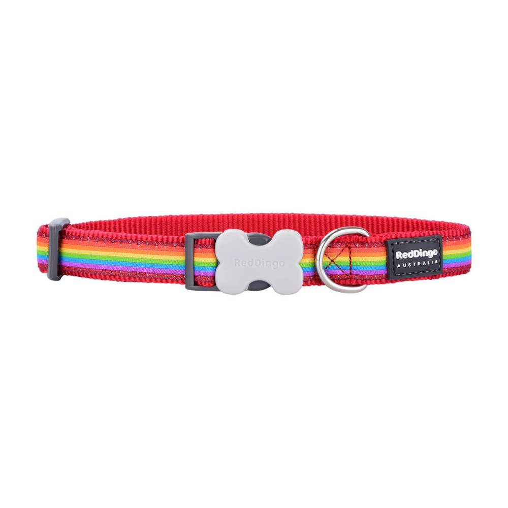 Hundehalsband Red Dingo STYLE RAINBOW 15 mm x 24-36 cm