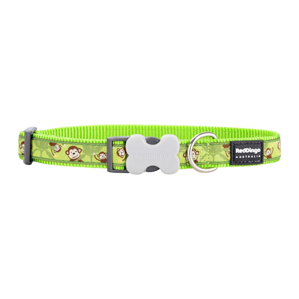 Dog collar Red Dingo STYLE MONKEY LIME GREEN 15 mm x 24-36 cm