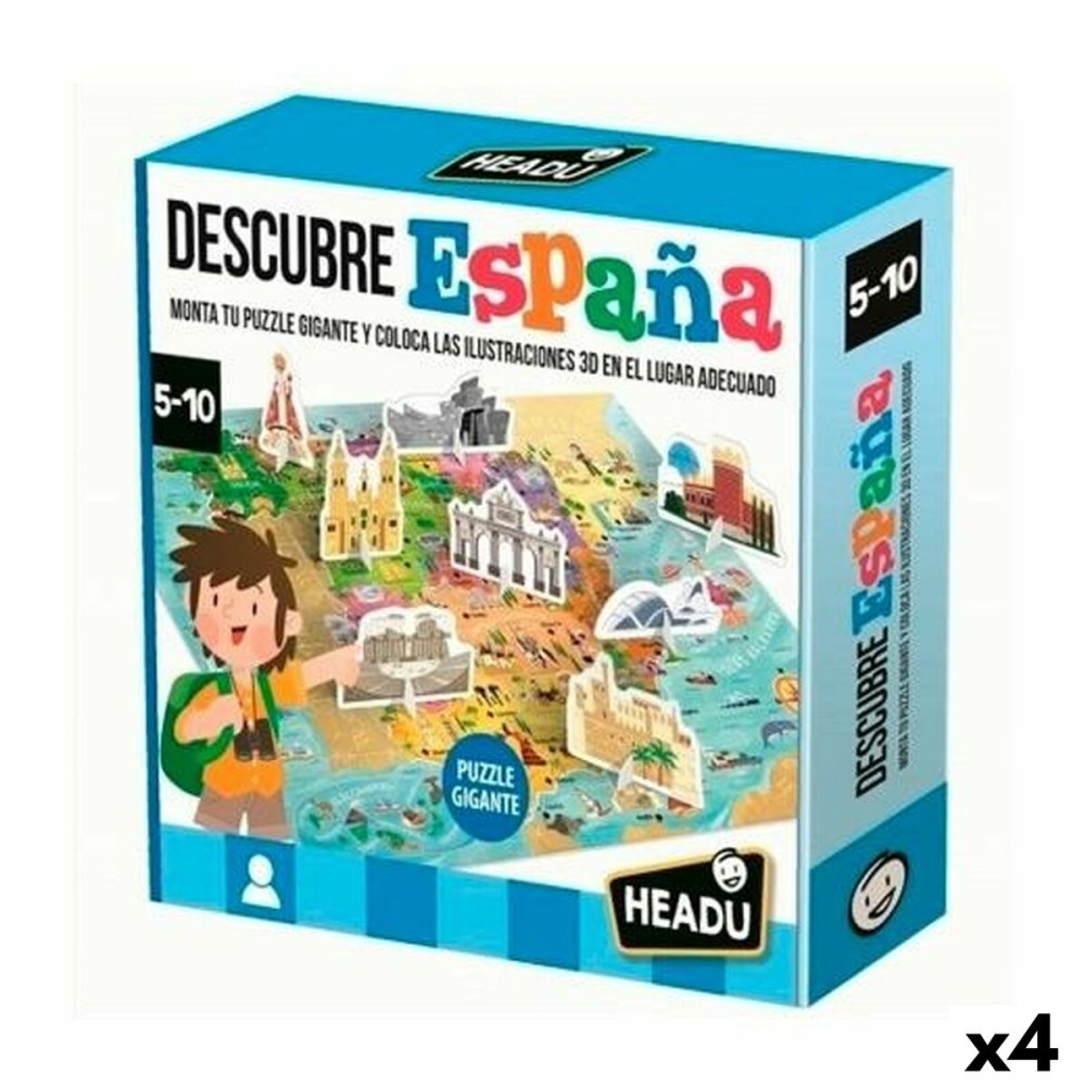 Jouet Educatif HEADU Descubre España (4 Unités)