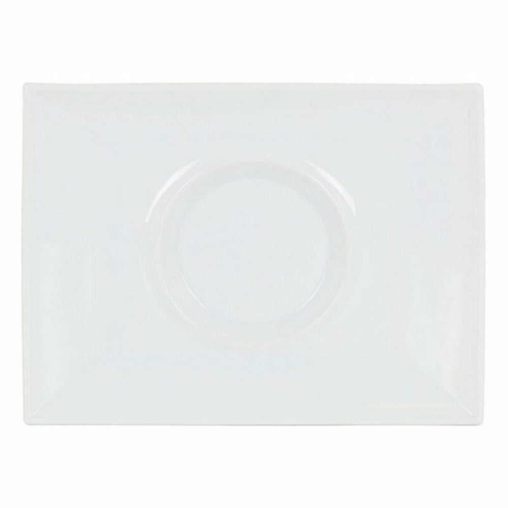 Assiette plate Inde Gourmet Porcelaine Blanc 29,5 x 22 x 3 cm (6 Unités)