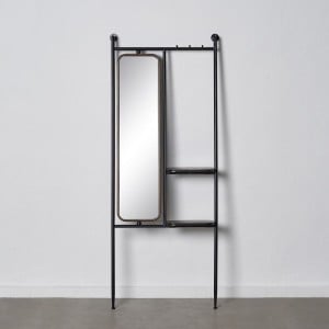 Coat rack 67 x 19 x 166,5 cm Crystal Black Golden Metal