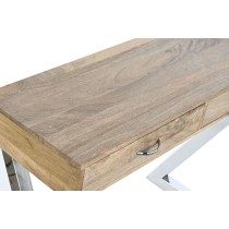 Möbel-Set-Set Home ESPRIT Braun Silberfarben Stahl Mango-Holz 110 x 40 x 76 cm (3 Stücke)