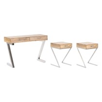 Hall Table with Drawers Home ESPRIT Brown Silver Light brown 110 x 40 x 76 cm 110 x 41,5 x 76 cm (3 Pieces)