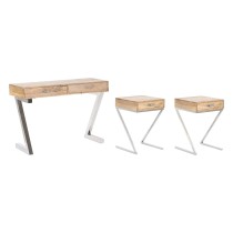 Möbel-Set-Set Home ESPRIT Braun Silberfarben Stahl Mango-Holz 110 x 40 x 76 cm (3 Stücke)