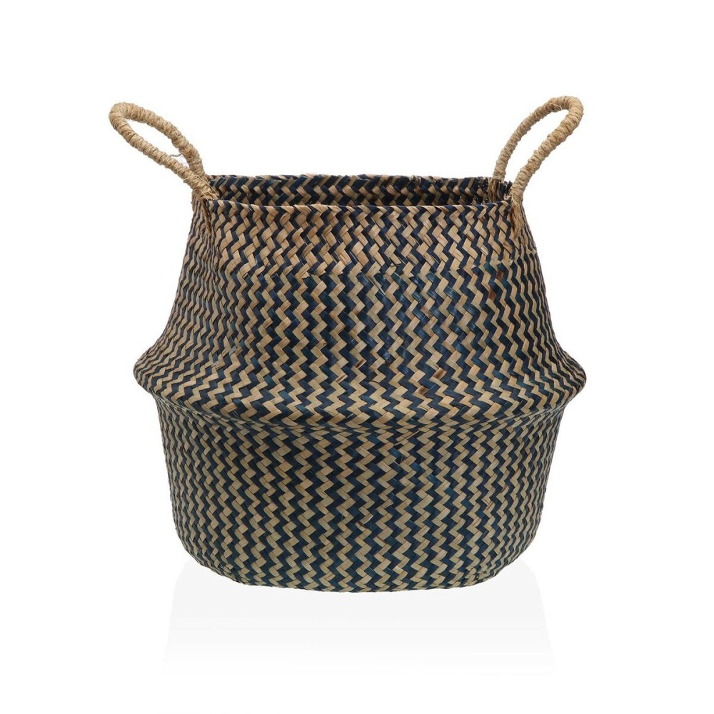 Decorative basket Versa Blue Marine algae Ø 28 cm