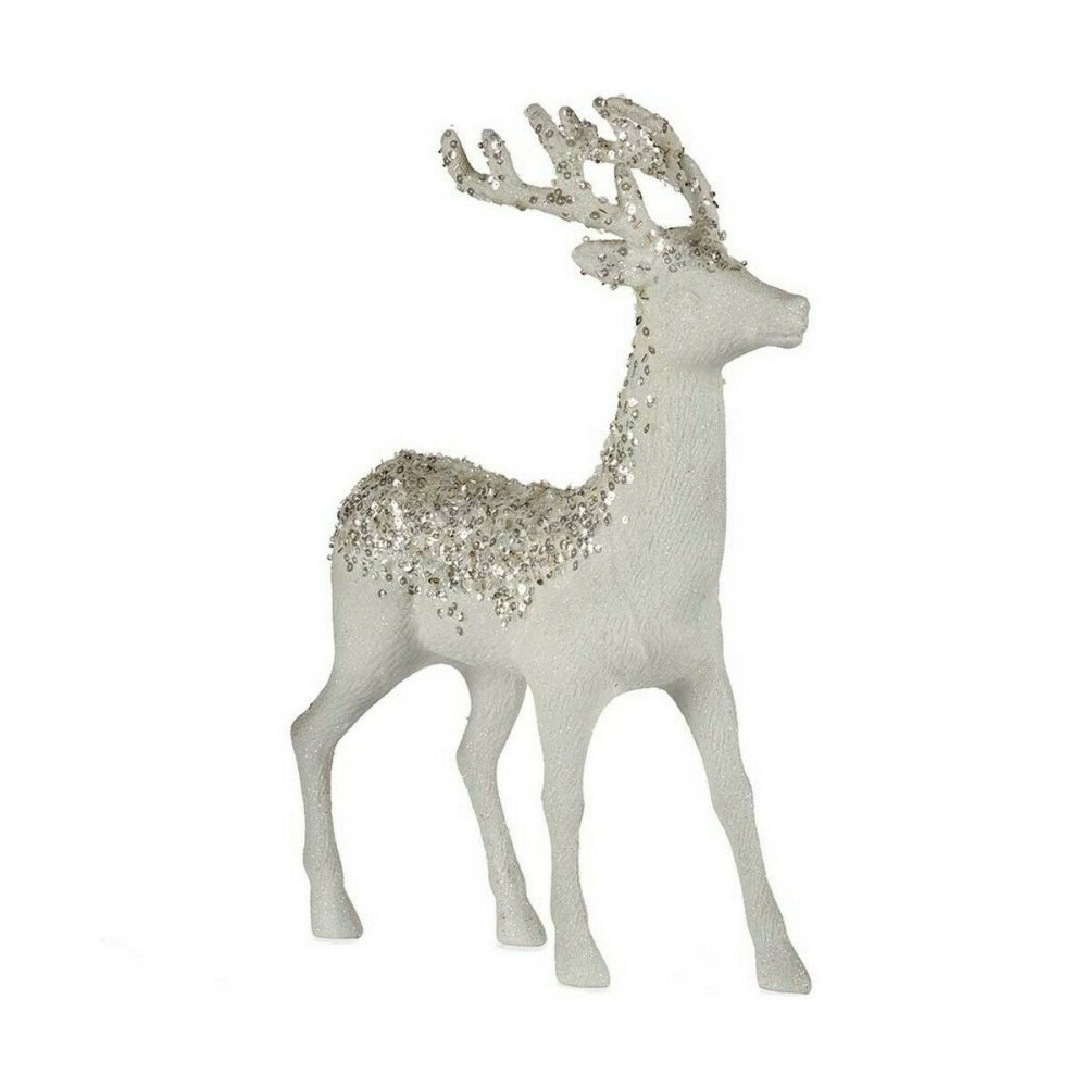 Christmas Reindeer White Plastic 15 x 45 x 30 cm (2 Units)