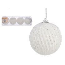 Set of Christmas balls White polystyrene (12 Units)