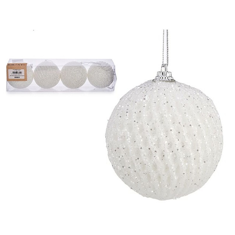 Weihnachtskugeln-Set Krist+ 00424 Weiß polystyrol (12 Stück)