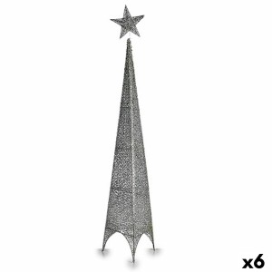 Sapin de Noël Krist+ 00157 Argenté Métal Plastique Étoile Tour 28 x 127 x 28 cm (6 Unités)