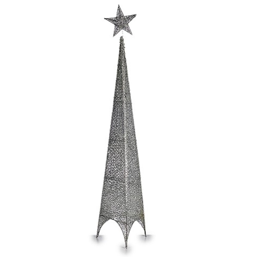 Sapin de Noël Krist+ 00157 Argenté Métal Plastique Étoile Tour 28 x 127 x 28 cm (6 Unités)