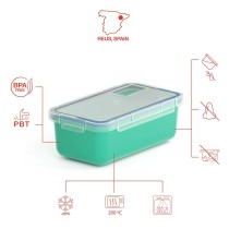 Récipient de Conservation des Aliments Valira 6090/97 Hermétique Turquoise Thermoplastique PBT Rectangulaire 750 ml