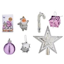 Ensemble Décorations de Noël Krist+ 95442 Violet Argenté PVC (12 Unités)