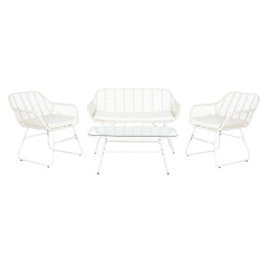 Ensemble Canapé + Table DKD Home Decor Métal rotin synthétique 124 x 74 x 84 cm