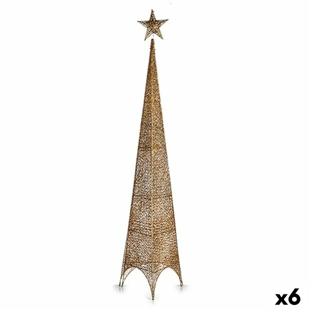 Weihnachtsbaum Krist+ 148 Gold Metall Kunststoff Stern Turm 34 x 154 x 34 cm (6 Stück)