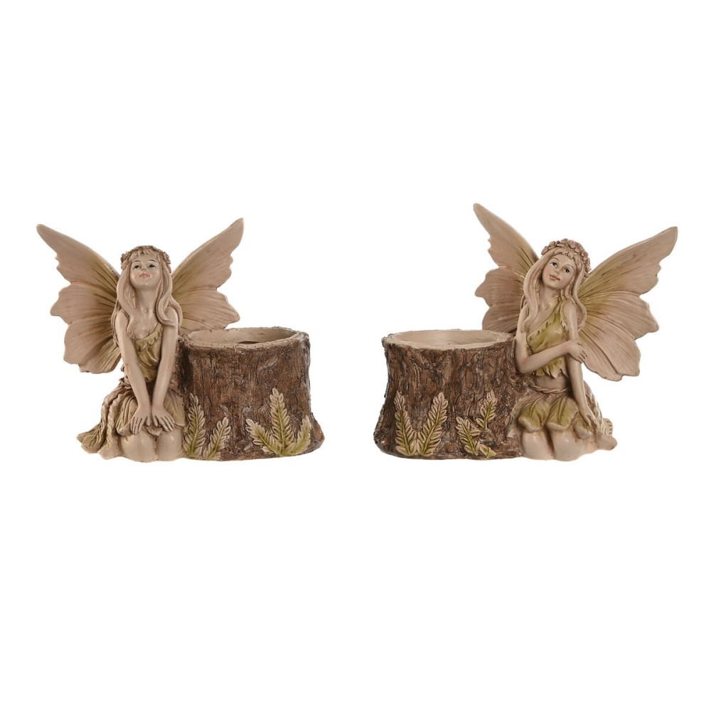 Figurine Décorative Home ESPRIT Marron Fée 18 x 10 x 15 cm (2 Unités)