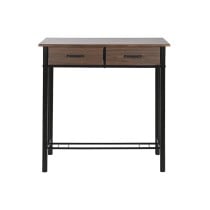 Ensemble Table + 2 Chaises DKD Home Decor Marron Noir Métal Bois MDF 80 x 50 x 84 cm