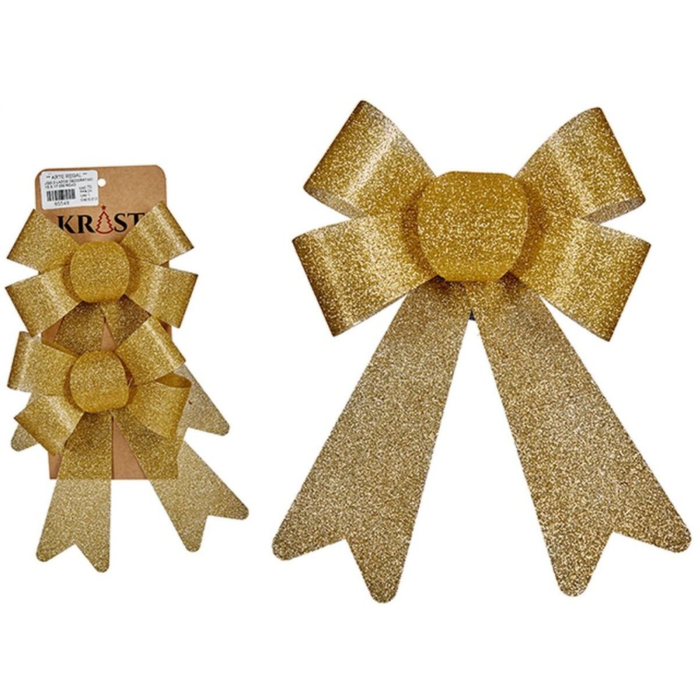Ensemble Décorations de Noël Krist+ 65546 Doré PVC 16 x 3 x 18 cm Lien (24 Unités)