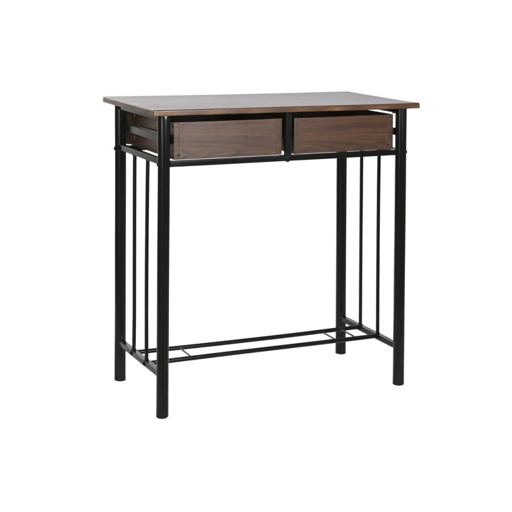 Ensemble Table + 2 Chaises DKD Home Decor Marron Noir Métal Bois MDF 80 x 50 x 84 cm