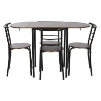 Ensemble Table + 4 Chaises DKD Home Decor Marron Noir Métal Bois MDF 121 x 55 x 78 cm