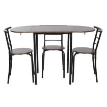 Ensemble Table + 4 Chaises DKD Home Decor Marron Noir Métal Bois MDF 121 x 55 x 78 cm