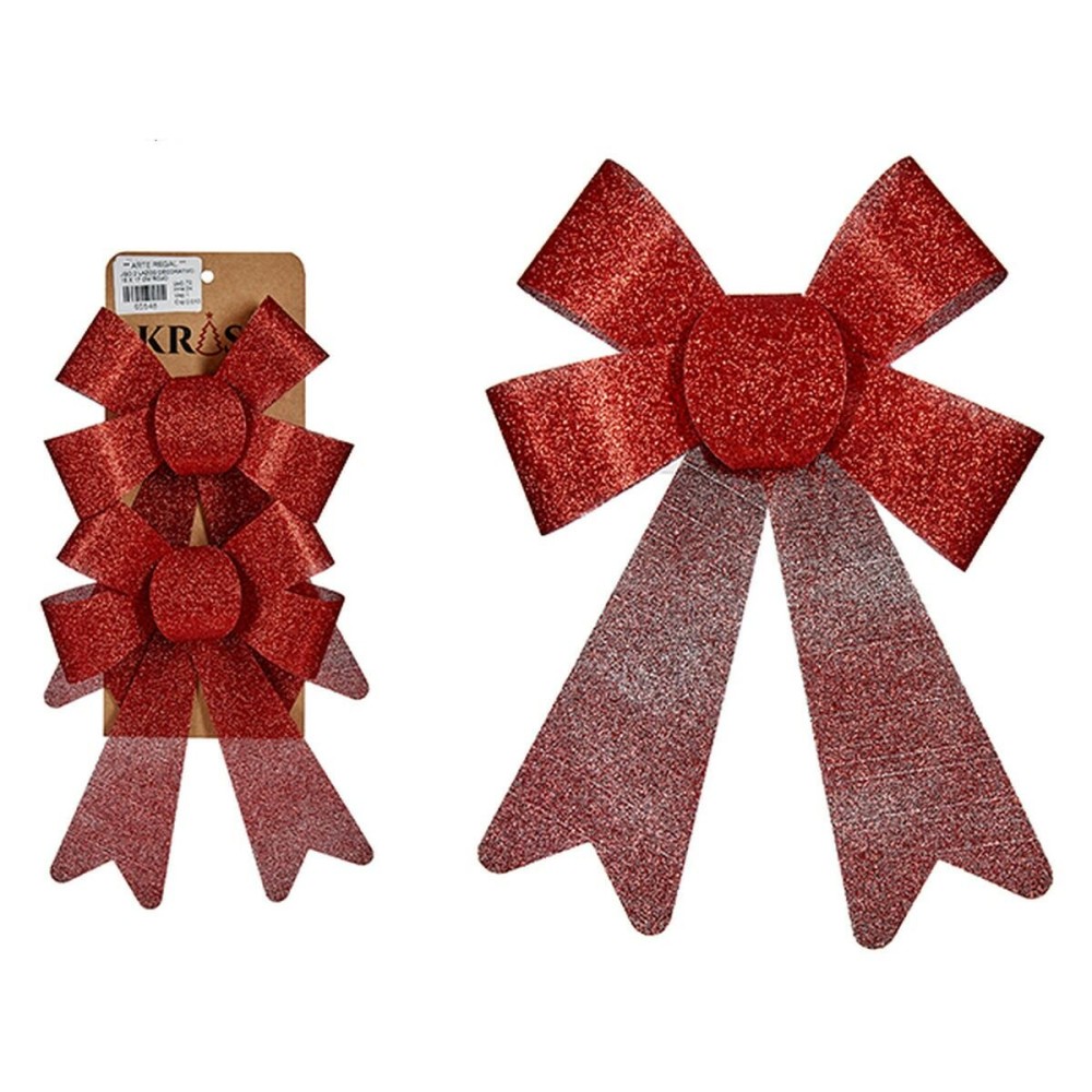 Ensemble Décorations de Noël Krist+ 65548 Rouge PVC 15 x 2 x 17 cm Lien (24 Unités)