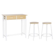 Ensemble Table + 2 Chaises DKD Home Decor Métal Bois MDF 80 x 50 x 84 cm