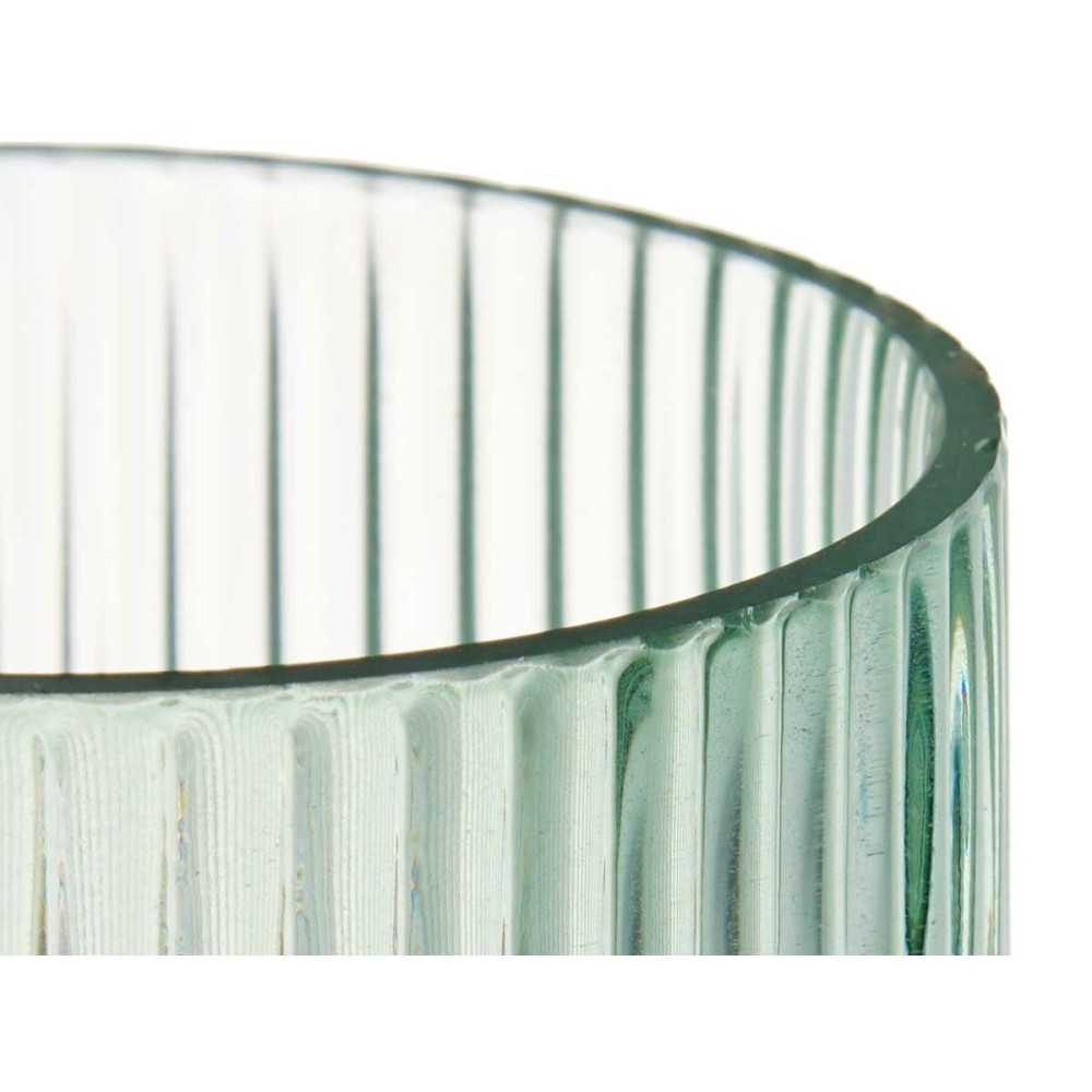 Vase Streifen grün Kristall 8 x 23 x 8 cm (8 Stück)