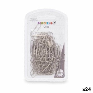 Clips Pincello 381 Silberfarben Metall klein (24 Stück)