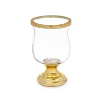 Kerzenschale Glas Gold Stahl 15,5 x 26 x 15,5 cm (6 Stück)