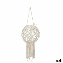 Bougeoir Macramé Blanc Coton 25 x 27 x 25 cm (4 Unités)