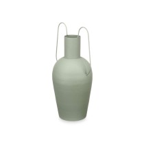 Vase Avec des poignées Vert Acier 24 x 45 x 18 cm (4 Unités)