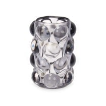 Candleholder Microbeads Grey Crystal 8,4 x 12,5 x 8,4 cm (12 Units)