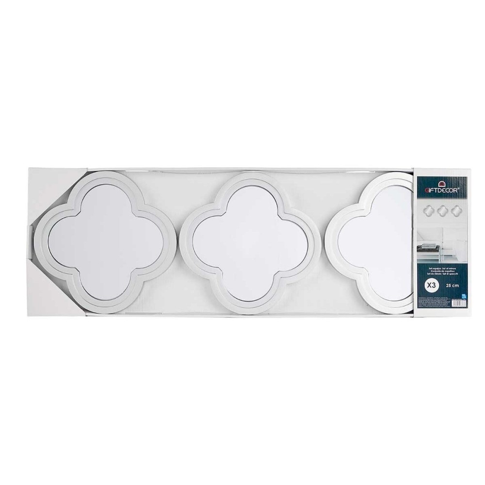 Mirror Set Flower Silver polypropylene 78 x 26 x 2,5 cm (6 Units)