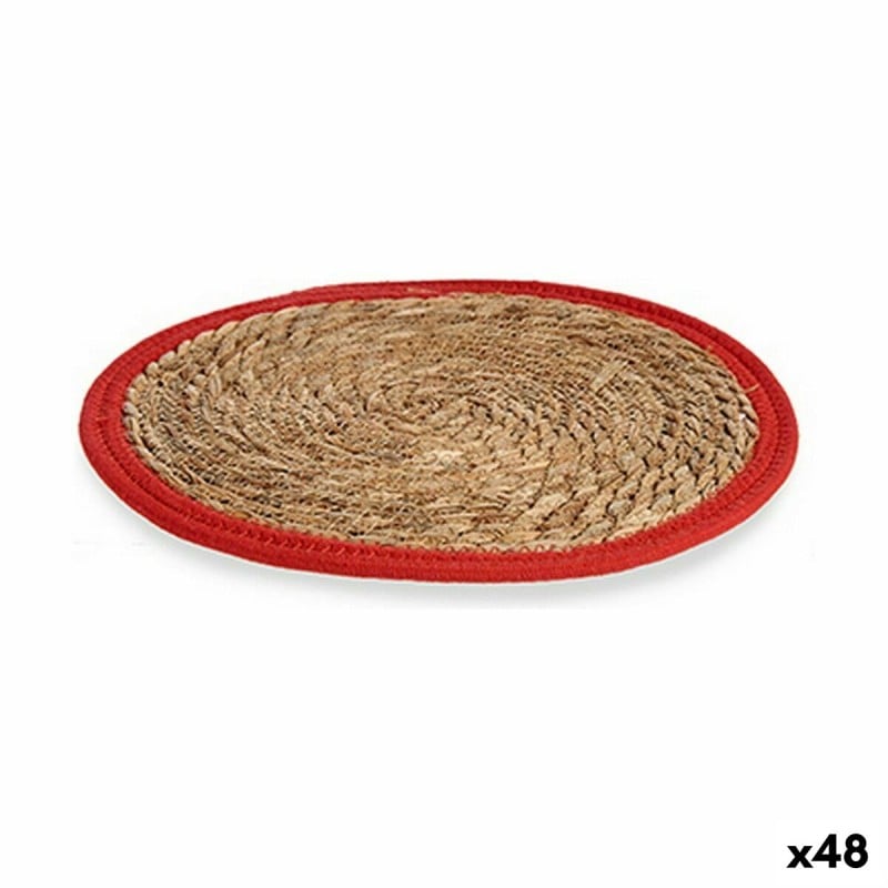 Table Mat Natural Red 35 x 1 x 35 cm (48 Units)